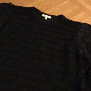 Black top lace sleeves large poly cotton